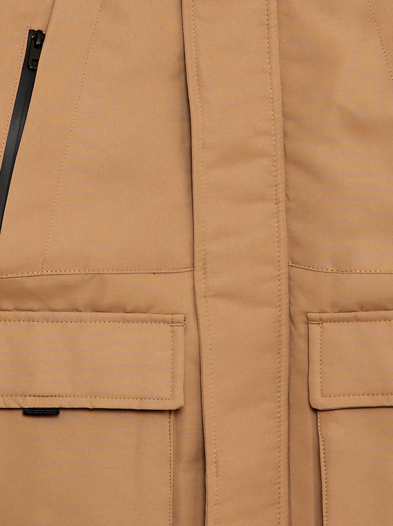 Waterafstotende parka met capuchon Biege - Kiabi