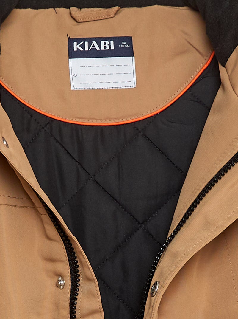 Waterafstotende parka met capuchon Biege - Kiabi