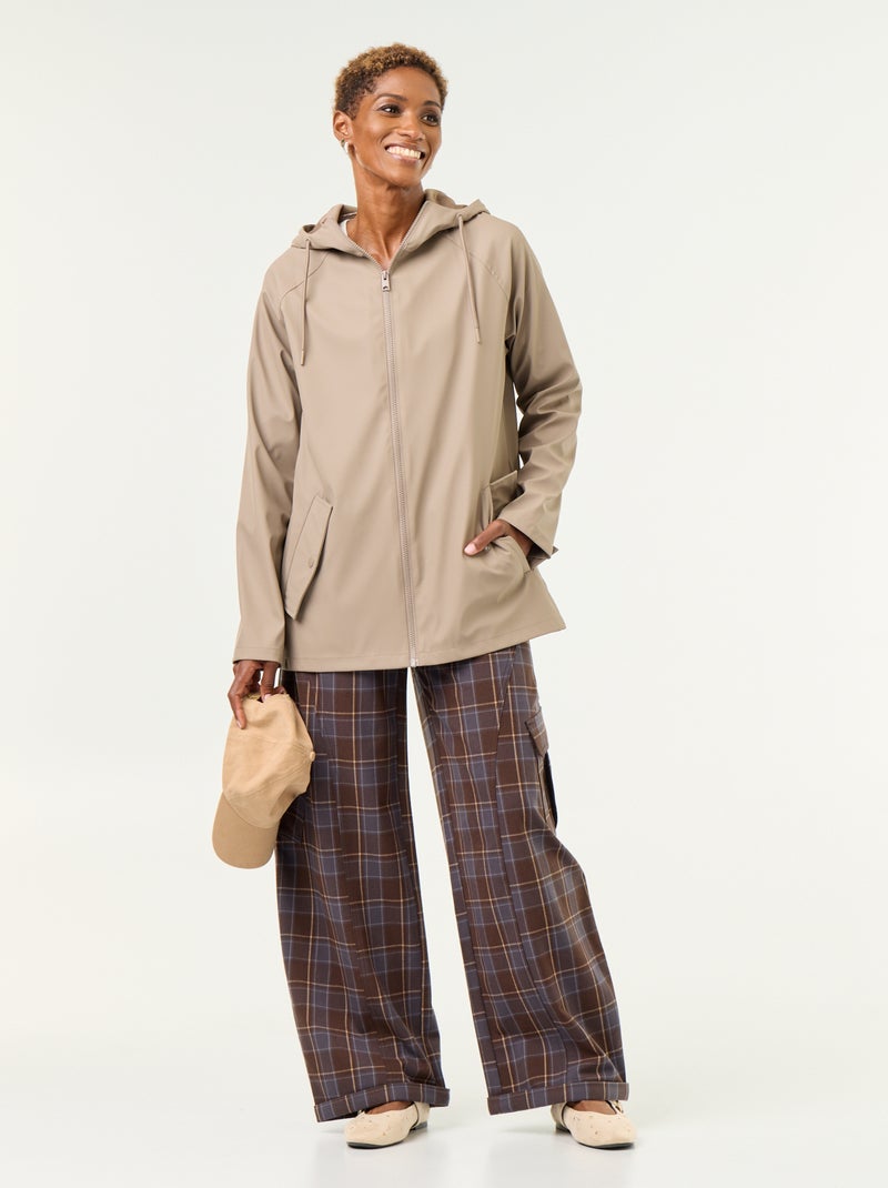 Waterafstotende parka met capuchon Biege - Kiabi