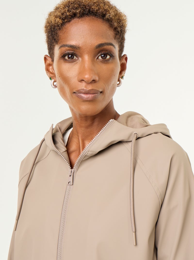 Waterafstotende parka met capuchon Biege - Kiabi
