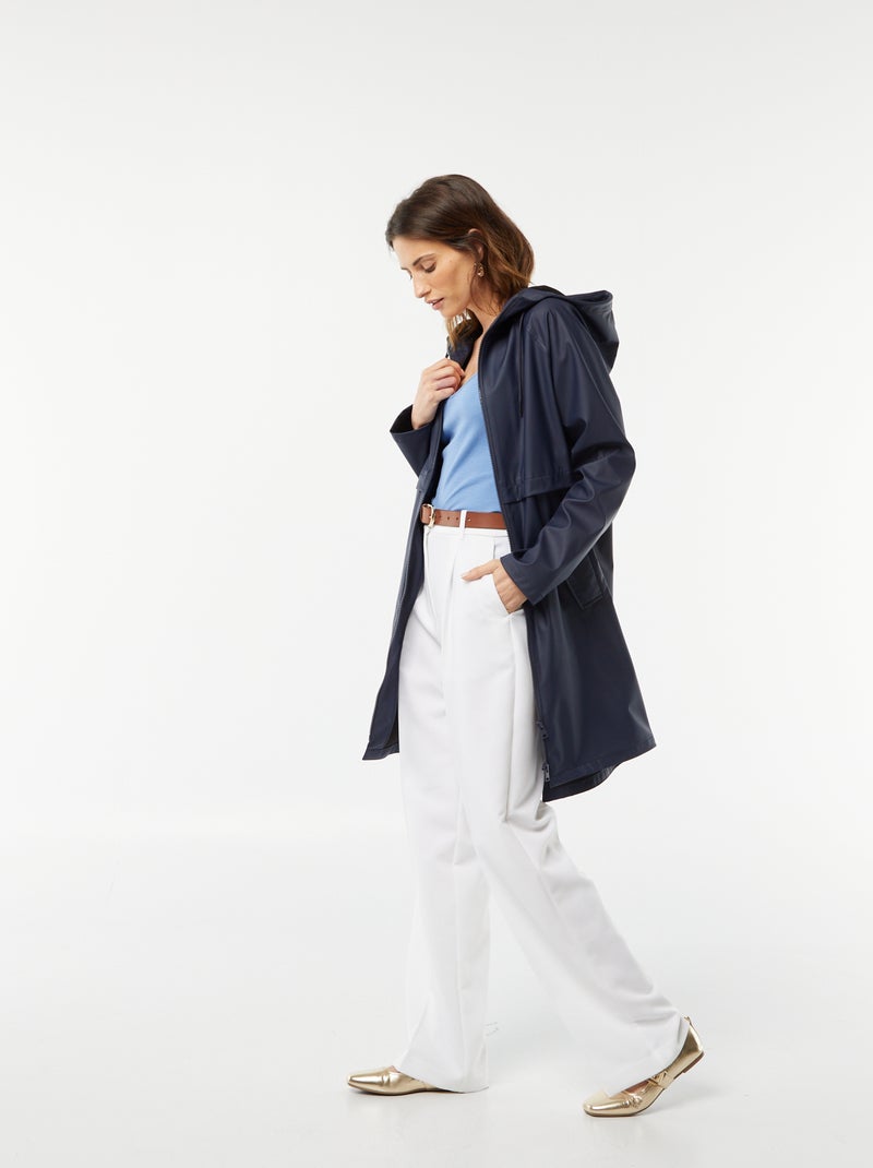 Waterafstotende parka met capuchon BLAUW - Kiabi