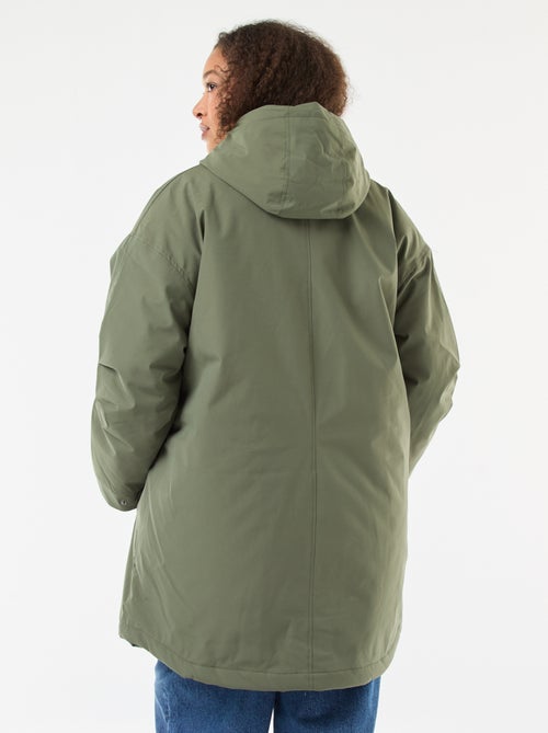Waterafstotende parka met capuchon en imitatieschapenvacht - Kiabi