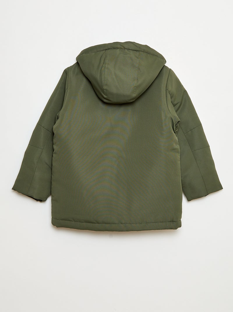Waterafstotende parka met capuchon Groen - Kiabi