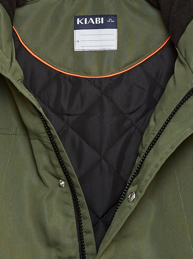 Waterafstotende parka met capuchon Groen - Kiabi