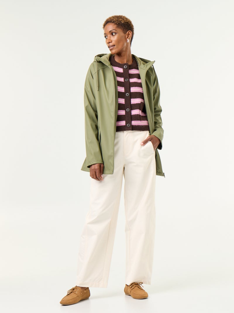 Waterafstotende parka met capuchon Groen - Kiabi