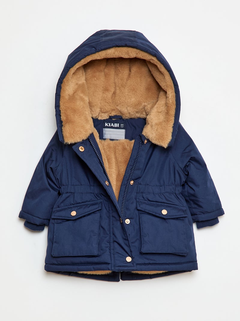 Waterafstotende parka met capuchon Zwart - Kiabi