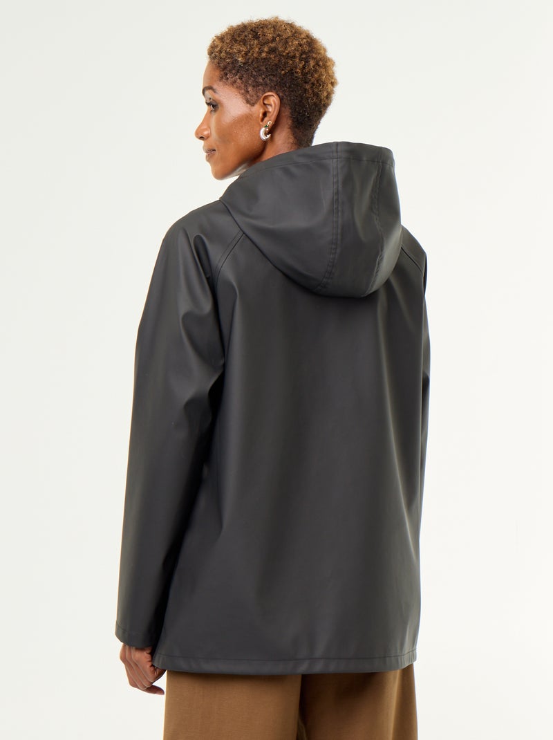 Waterafstotende parka met capuchon Zwart - Kiabi