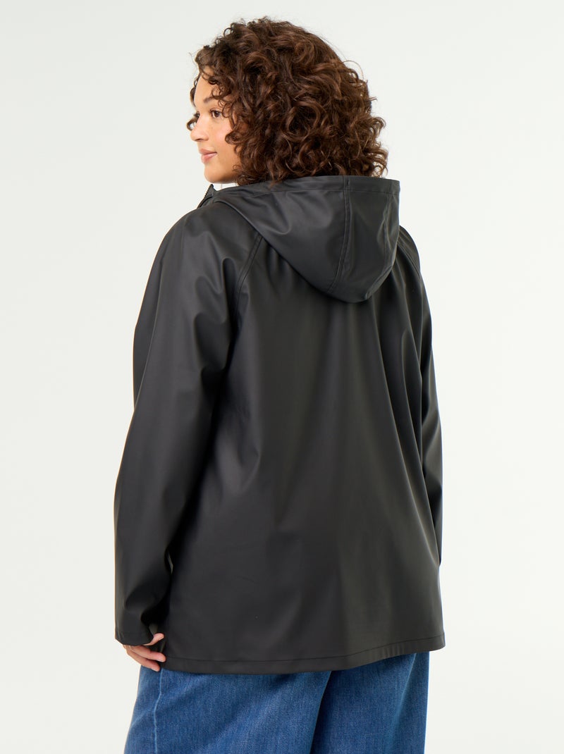 Waterafstotende parka met capuchon Zwart - Kiabi