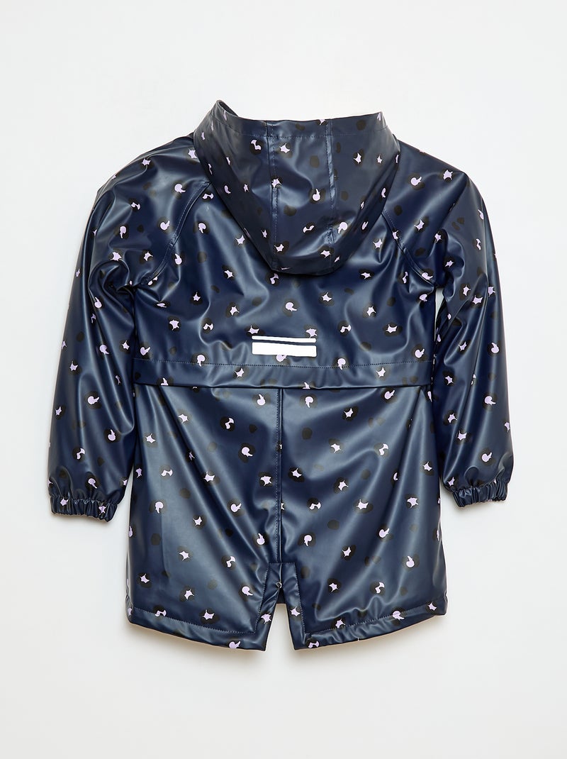 Waterafstotende parka met volledig gevoerde kap Blauw - Kiabi