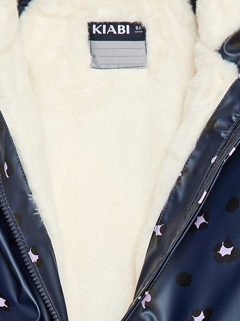 Waterafstotende parka met volledig gevoerde kap Blauw - Kiabi