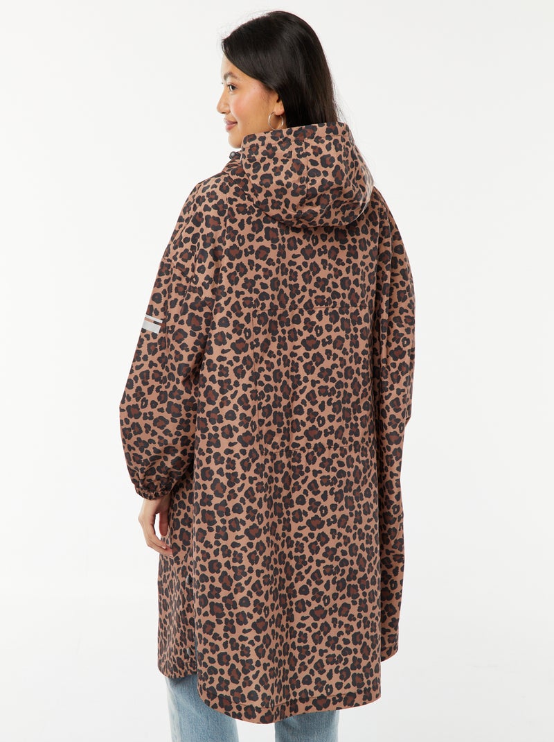Waterafstotende regencape met reflecterende details Rood - Kiabi