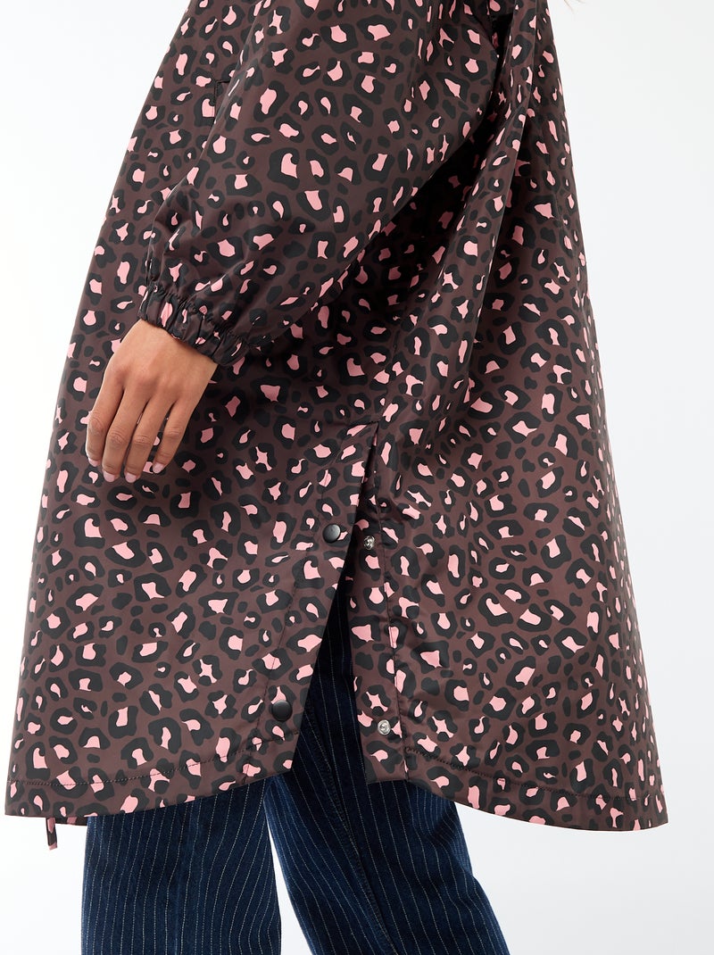 Waterafstotende regenponcho met kap en opvouwbaar ontwerp Bruin - Kiabi