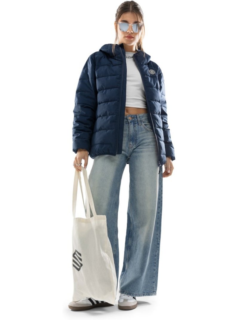 Waterbestendig puffer jack dames Blauw - Kiabi