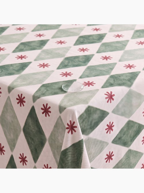 Waterdicht kersttafelkleed met geometrische print van ruiten en sterren - gamusi. - Kiabi Waterdicht kersttafelkleed met geometrische print van ruiten en sterren - gamusi. - Kiabi
