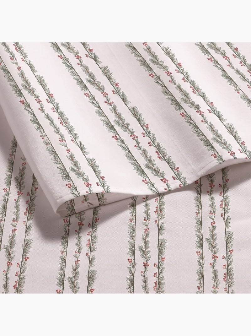 Waterdicht kersttafelkleed met print van hulstslingers - gamusi. Wit - Kiabi