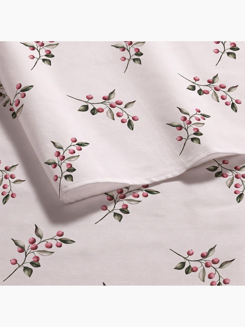 Waterdicht kersttafelkleed met print van hulsttakken - gamusi. Wit - Kiabi