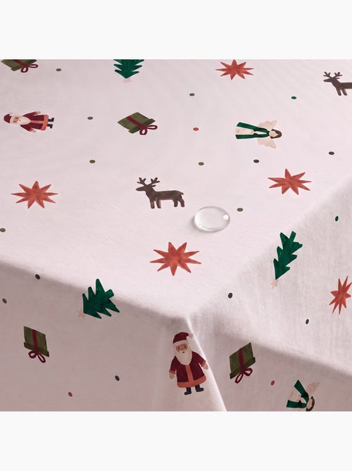 Waterdicht kersttafelkleed met print van kerstman, rendieren, cadeaus en dennenbomen - gamusi. - Kiabi Waterdicht kersttafelkleed met print van kerstman, rendieren, cadeaus en dennenbomen - gamusi. - Kiabi