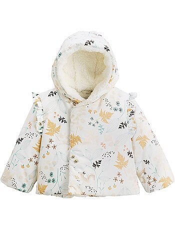 Waterdichte bloom babydonsjas met sherpa voering en capuchon.