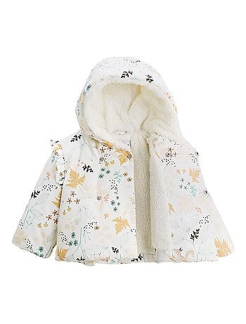 Waterdichte bloom babydonsjas met sherpa voering en capuchon.