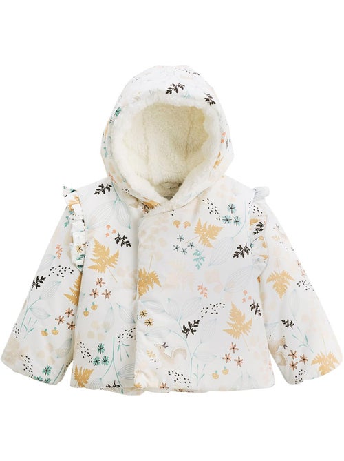 Waterdichte Bloom babydonsjas met sherpa voering en capuchon. - Kiabi