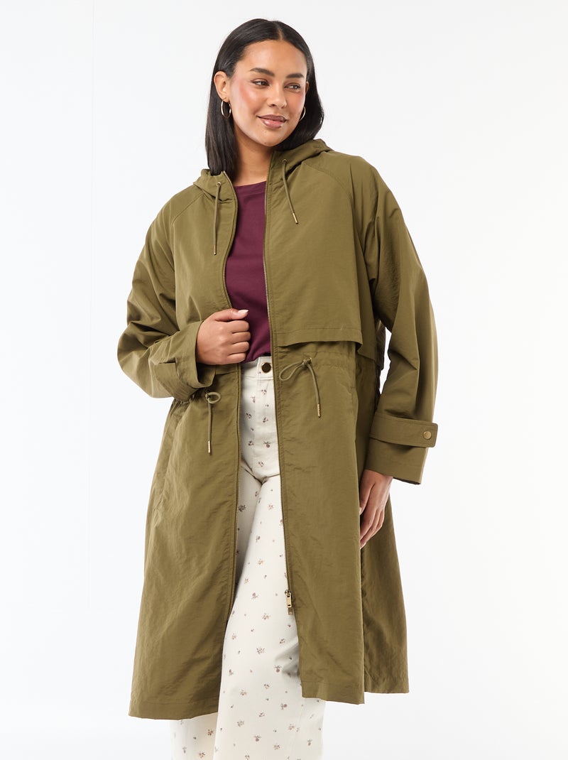 Waterdichte jas met kap Groen - Kiabi