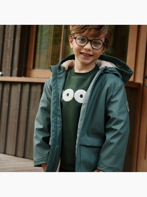 Waterdichte kinderjas gevoerd met sherpa en capuchon malo - Kiabi