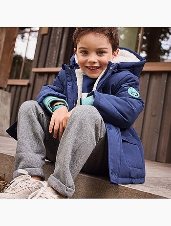 Waterdichte kinderjas met sherpa-voering en capuchon, model oscar