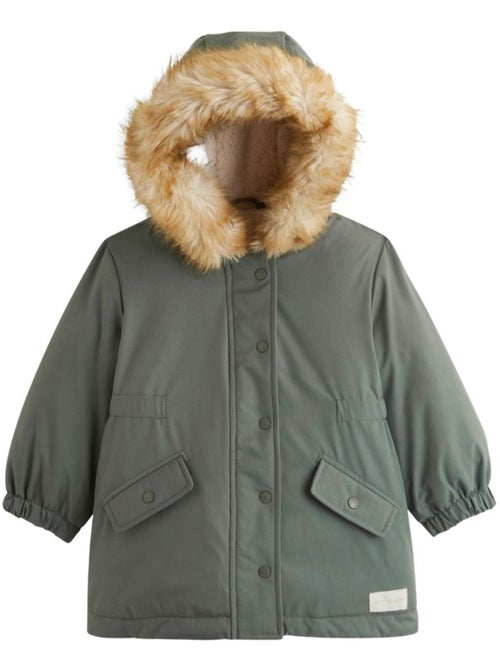 Waterdichte kinderparka met sherpavoering en capuchon emma - Kiabi