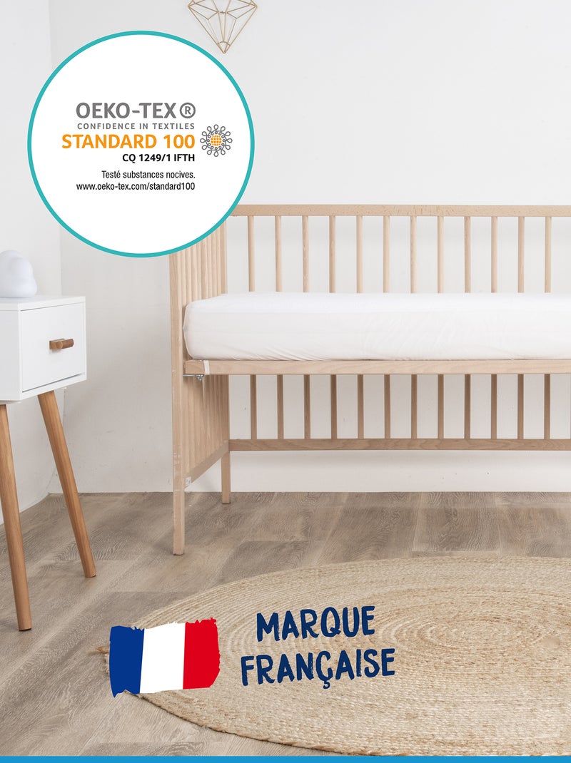 Waterdichte matrasbeschermer voor baby's WIT - Kiabi