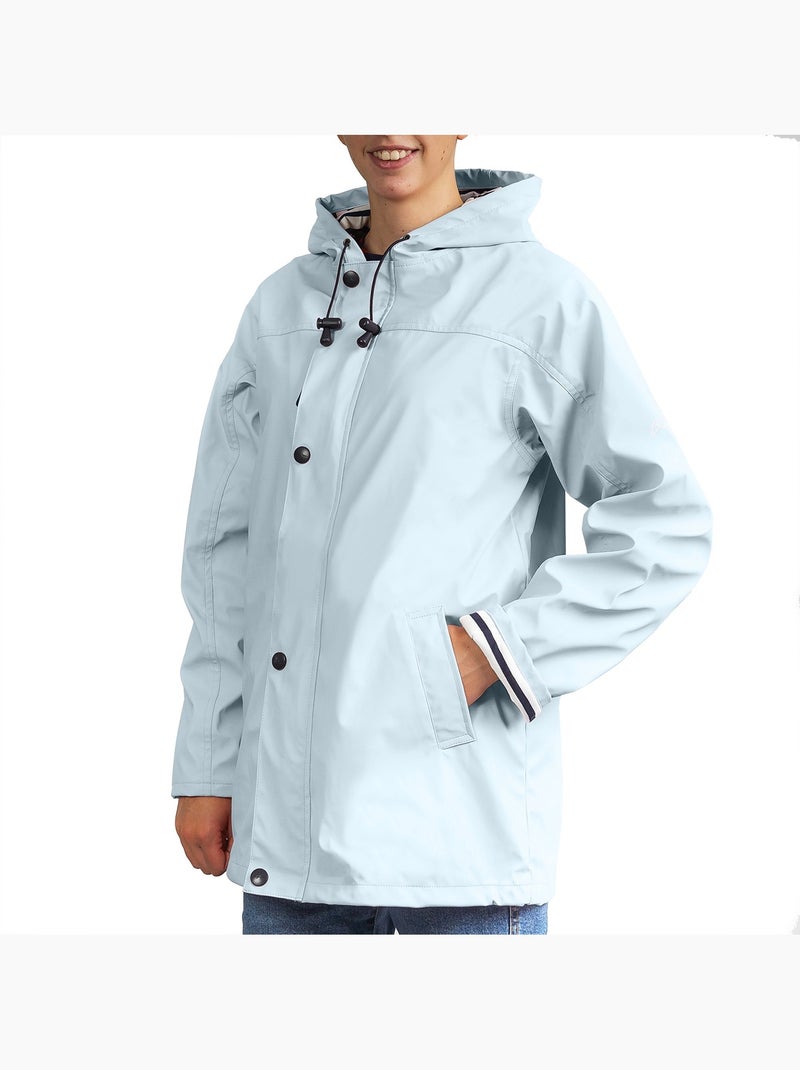 Waterdichte regenjas 'Breizh Océan', regenjas voor heren of dames, unisex model. Hemelsblauw - Kiabi