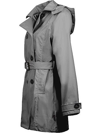Waterdichte regenjas 'Breizh Océan' voor dames, trenchcoatmodel, met afneembare capuchon.