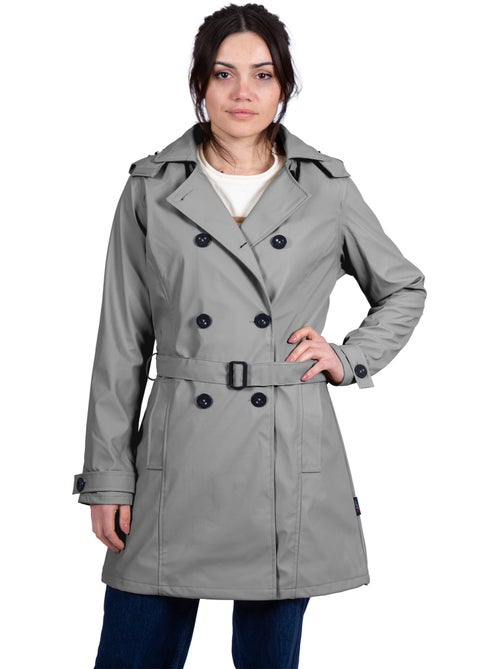 Waterdichte regenjas 'Breizh Océan' voor dames, trenchcoatmodel, met afneembare capuchon. - Kiabi Waterdichte regenjas 'Breizh Océan' voor dames, trenchcoatmodel, met afneembare capuchon. - Kiabi