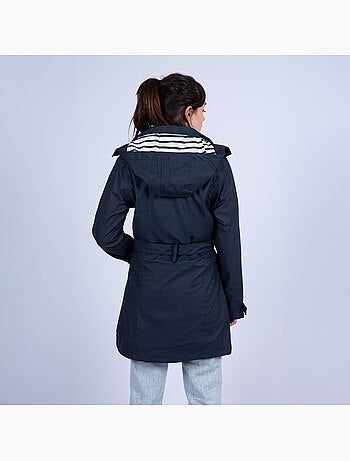 Waterdichte regenjas 'Breizh Océan' voor dames, trenchcoatmodel, met afneembare capuchon.
