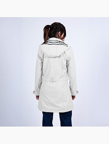 Waterdichte regenjas 'Breizh Océan' voor dames, trenchcoatmodel, met afneembare capuchon.