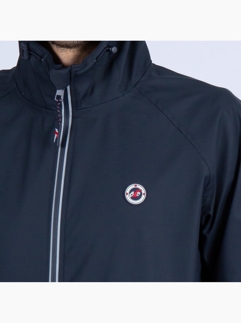 Waterdichte regenjas 'Breizh Océan' voor heren of dames, recht model windjack Marineblauw - Kiabi