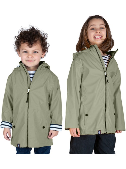 Waterdichte regenjas voor kinderen 'Breizh Océan', met gestreepte jersey, voor jongens en meisjes - Kiabi Waterdichte regenjas voor kinderen 'Breizh Océan', met gestreepte jersey, voor jongens en meisjes - Kiabi