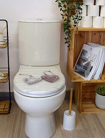 WC-bril Thermodur wit met hartenprint – stille softclose – Guy Levasseur