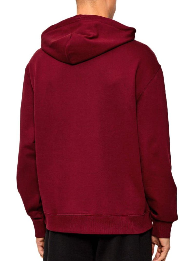weat à Capuche  Homme Calvin Klein Jeans 350terry Micro Badge Bordeaux - Kiabi