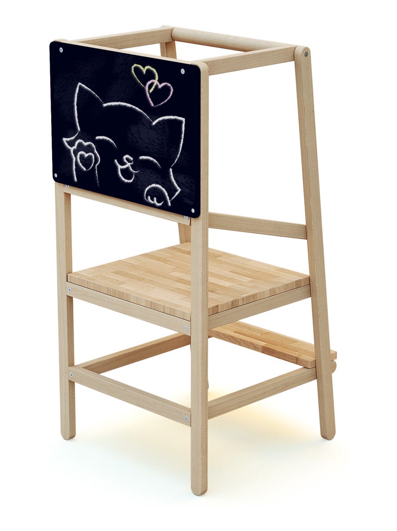 Webaby - alto 2 houten observatie-/leertoren met leisteen Beige - Kiabi