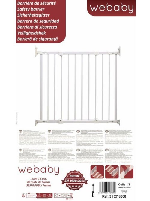 Webaby - barrière de sécurité bébé en acier blanc 108 x 4 x 75 cm nono - Kiabi
