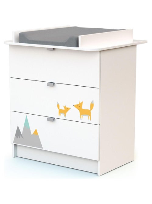 Webaby - commode met 3 laden renard in hout wit alba - Kiabi