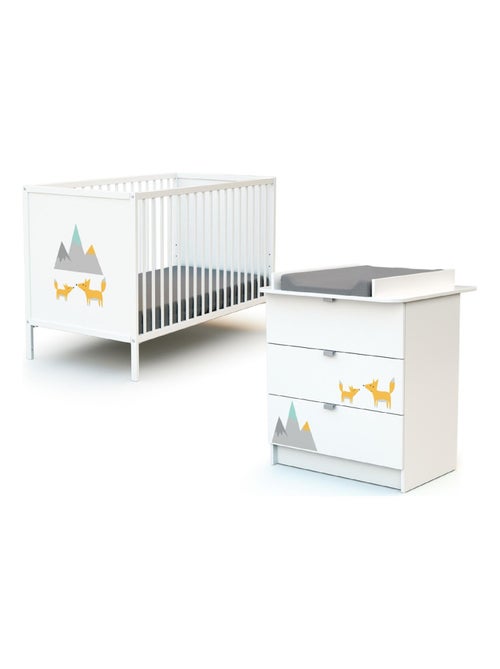 Webaby - commode met 3 laden renard in hout wit alba - Kiabi