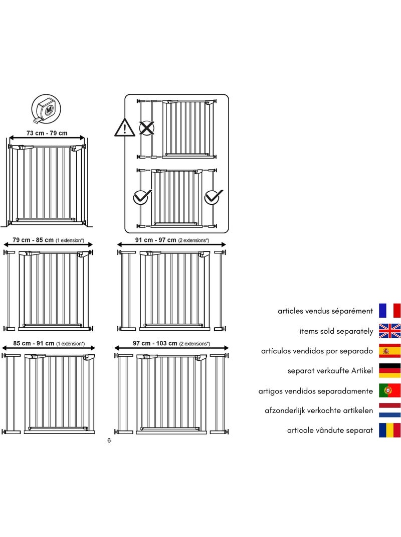 Webaby - extension de barrière de sécurité en acier blanc mobi (barrière non incluse) Blanc - Kiabi