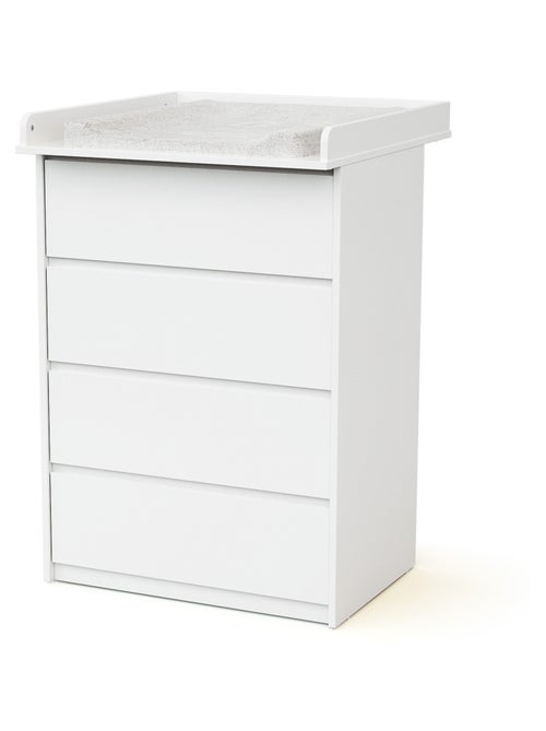 Webaby - hooten baby ladekast met 4 lades en commode 70 cm uno - wit - Kiabi