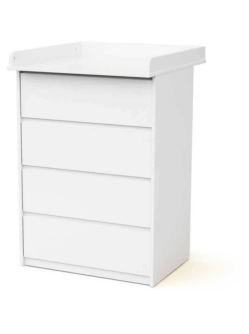 Webaby - hooten baby ladekast met 4 lades en commode 70 cm uno - wit Wit - Kiabi