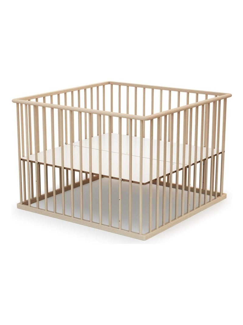 Webaby - houten kinderbox beuken onbewerkt 100 x 100 cm cubo Hazelnootbruin - Kiabi