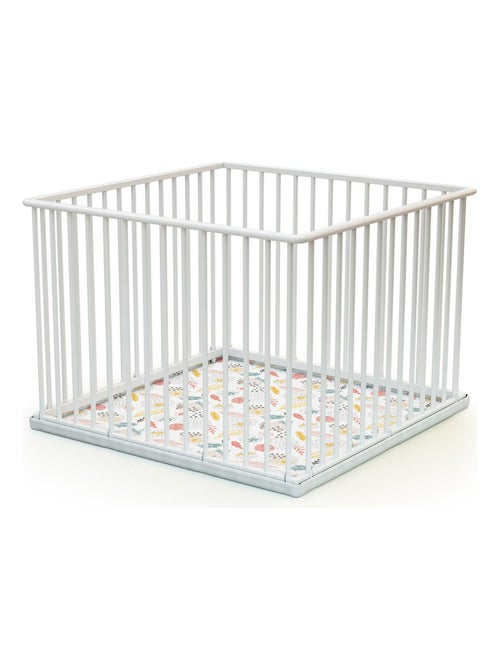 Webaby - houten kinderbox wit 100 x 100 cm cubo - Kiabi