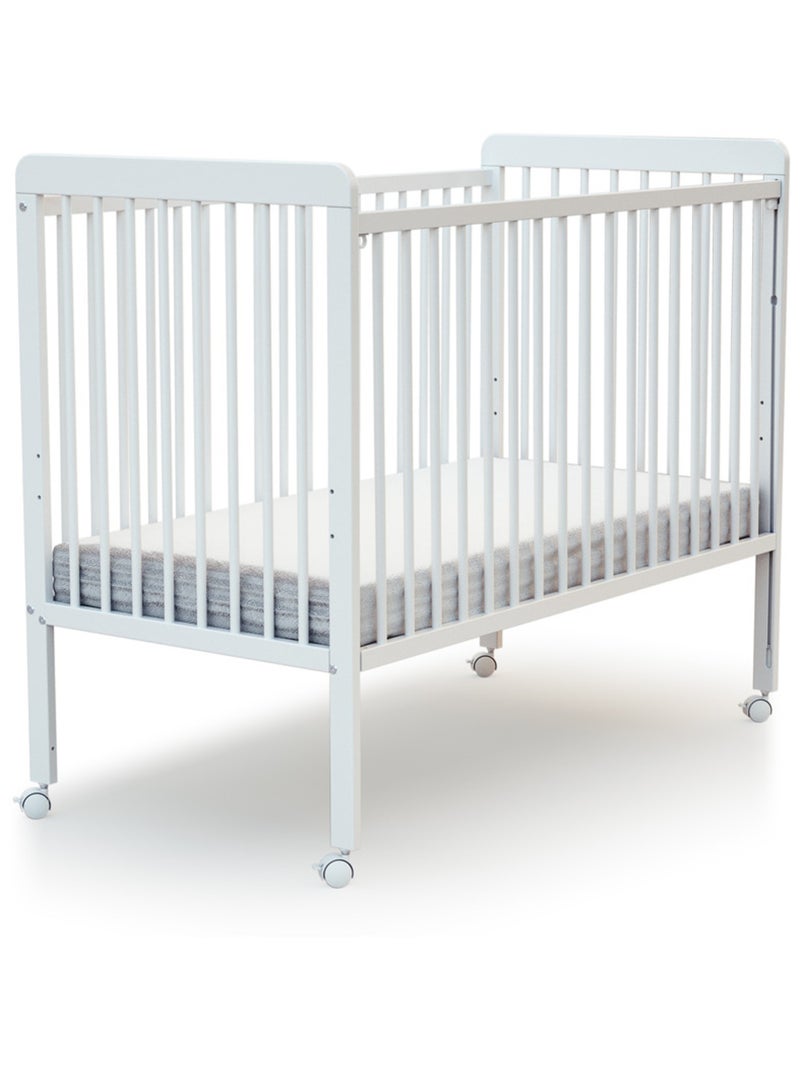 Webaby - houten uitschuifbaar babybedje met matras livo wit 60 x 120 cm Wit - Kiabi
