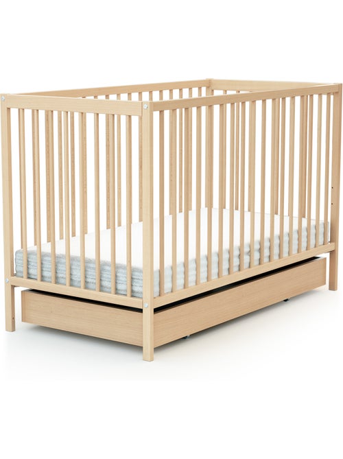 Webaby - lade voor babybedje 60 x 120 cm rolo in hout beuken gelakt - Kiabi