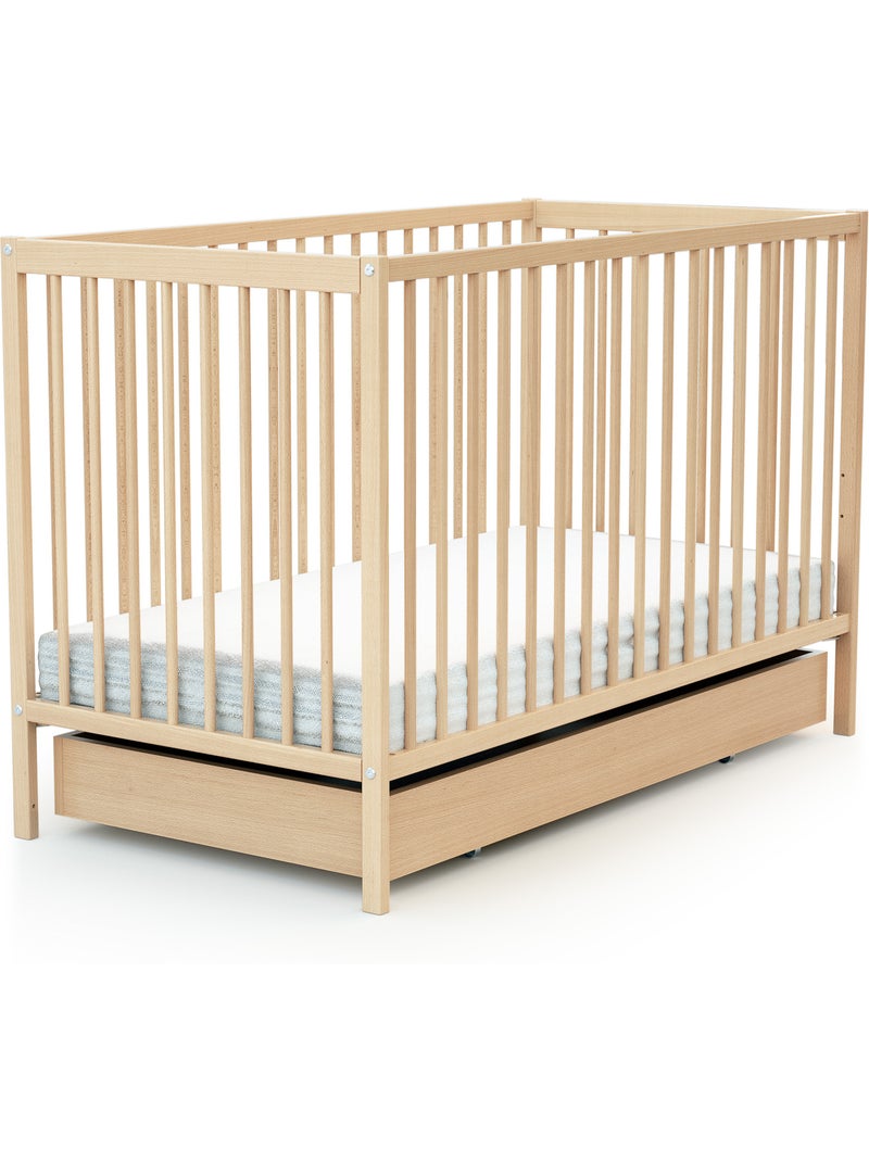 Webaby - lade voor babybedje 60 x 120 cm rolo in hout beuken gelakt Lichtbeige - Kiabi